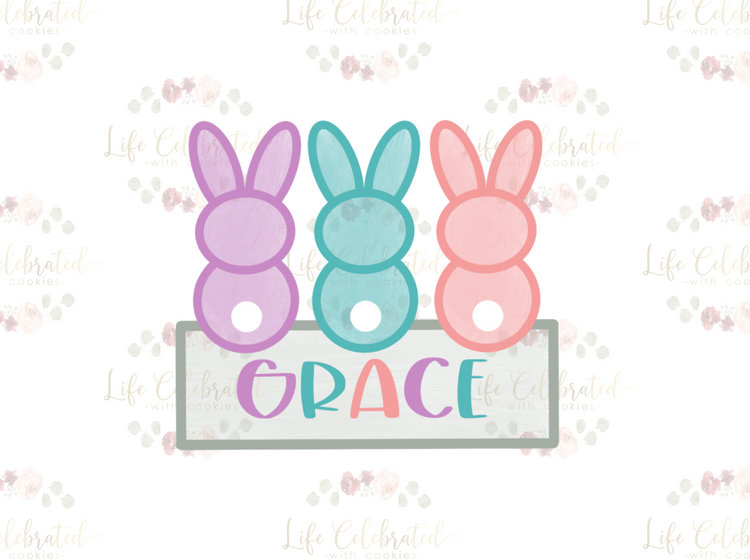 Peep Candy Name Plaque Easter Cookie Cutter