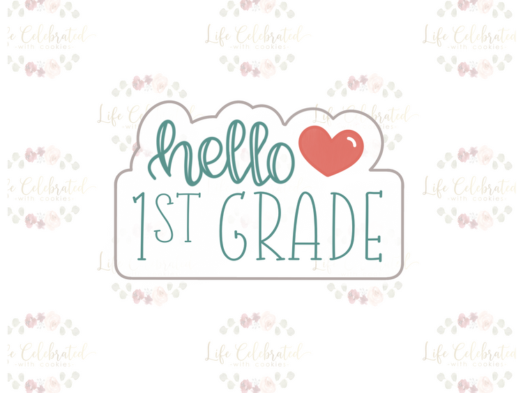 Hello Grade School Plaque Cookie Cutter