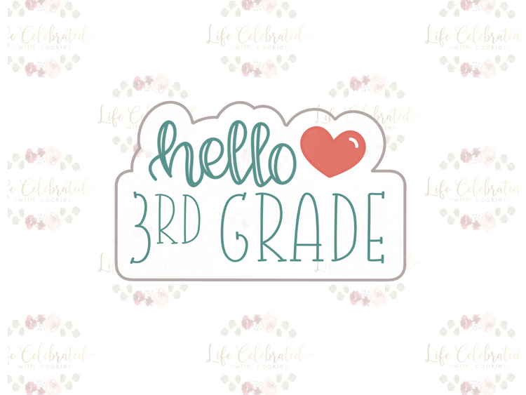 Hello Grade School Plaque Cookie Cutter