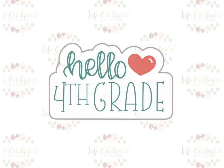 Hello Grade School Plaque Cookie Cutter