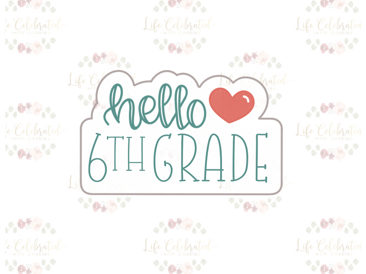Hello Grade School Plaque Cookie Cutter