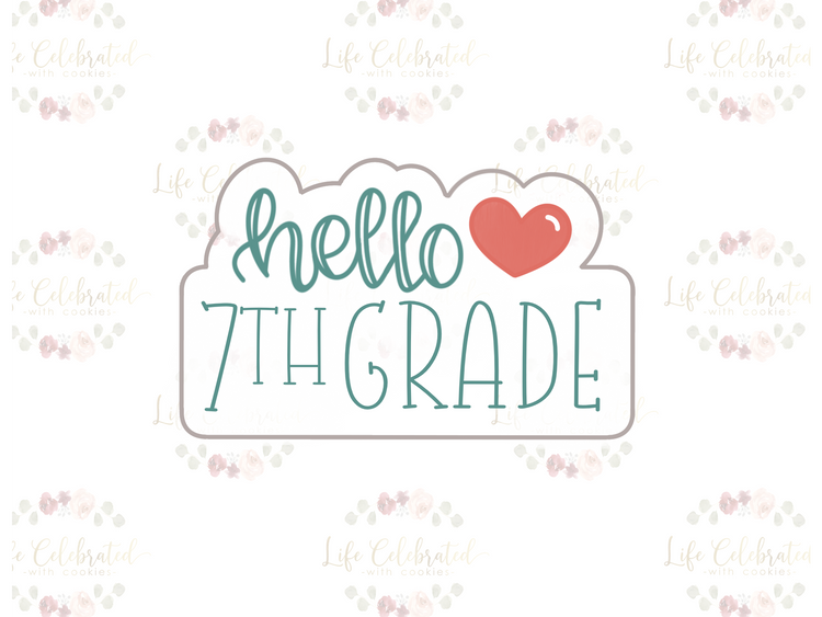 Hello Grade School Plaque Cookie Cutter