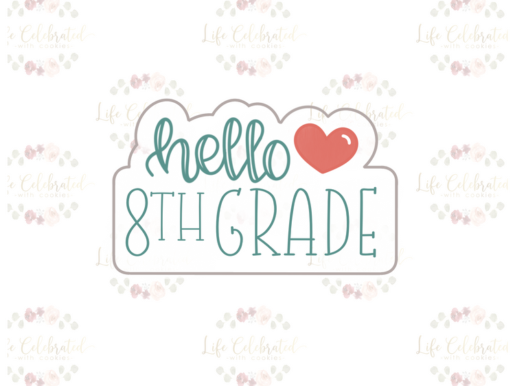 Hello Grade School Plaque Cookie Cutter