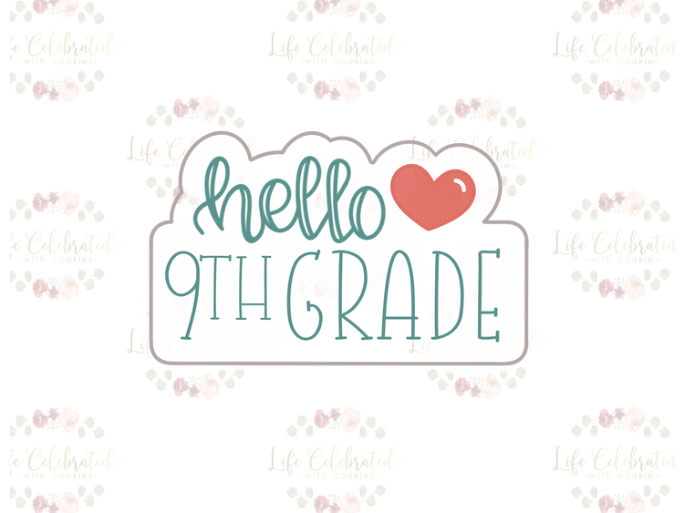 Hello Grade School Plaque Cookie Cutter