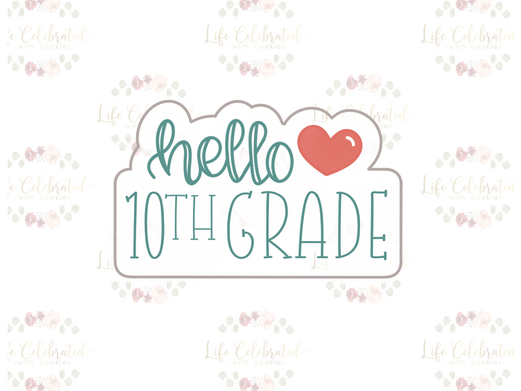 Hello Grade School Plaque Cookie Cutter