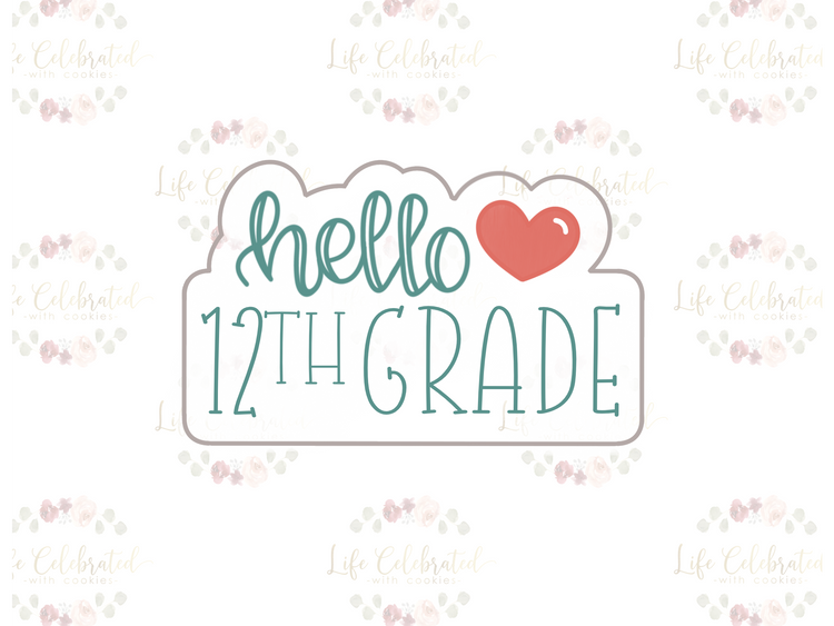 Hello Grade School Plaque Cookie Cutter
