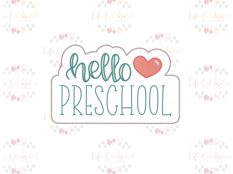 Hello Grade School Plaque Cookie Cutter