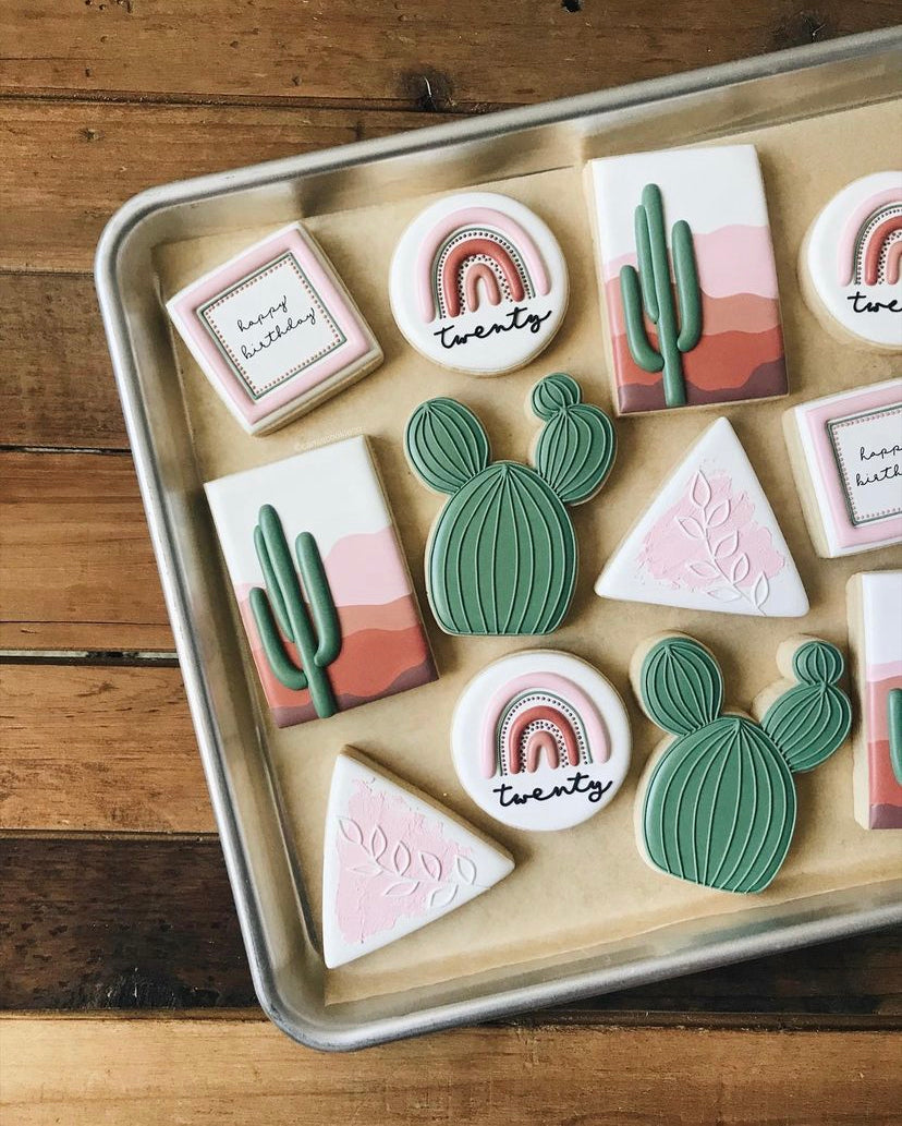 succulent cookie cutters Prickly Pear Cacti Cookie Cutter designed by Camis Cookie Co