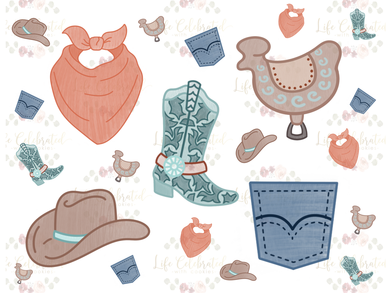 Cowboy Western Cookie Cutter Set