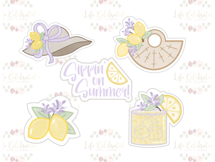 Sippin' on Summer Lemons Cookie Cutter - Batch Please Cookie Co. COLLAB