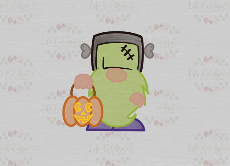 Trick or Treat Frankenstein Gnome Cookie Cutter