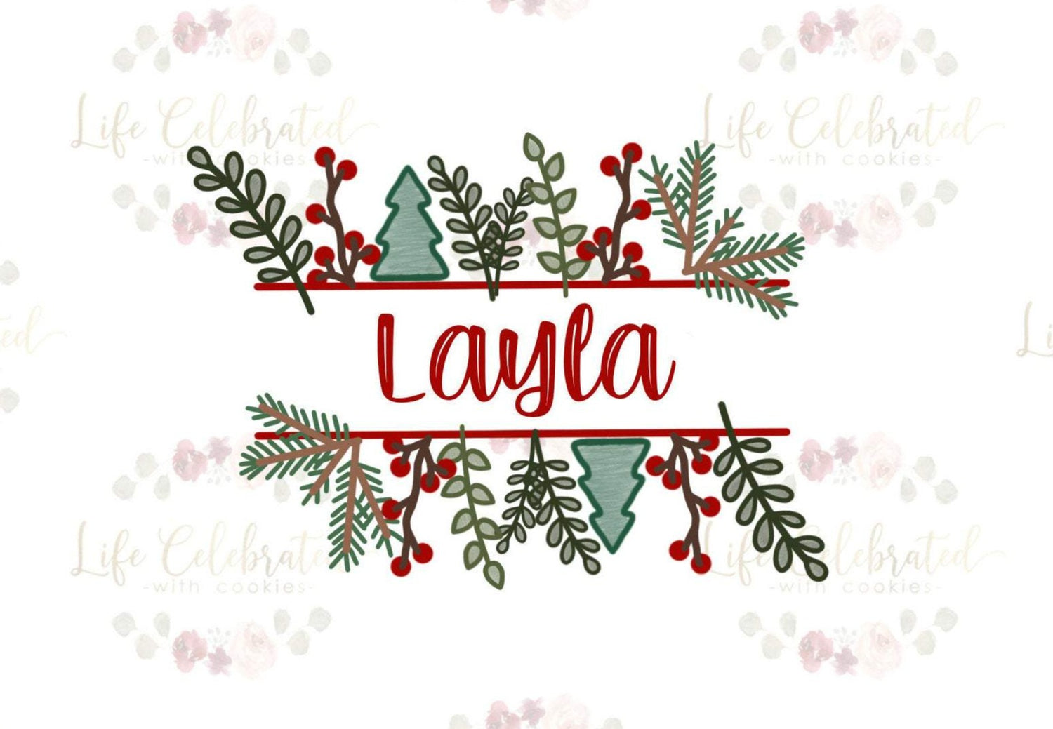 Christmas Greenery Plaque Cookie Cutter