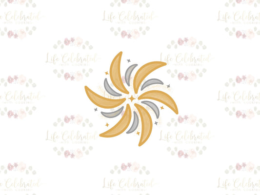New Years Firework Sparker Swirl Cookie Cutter
