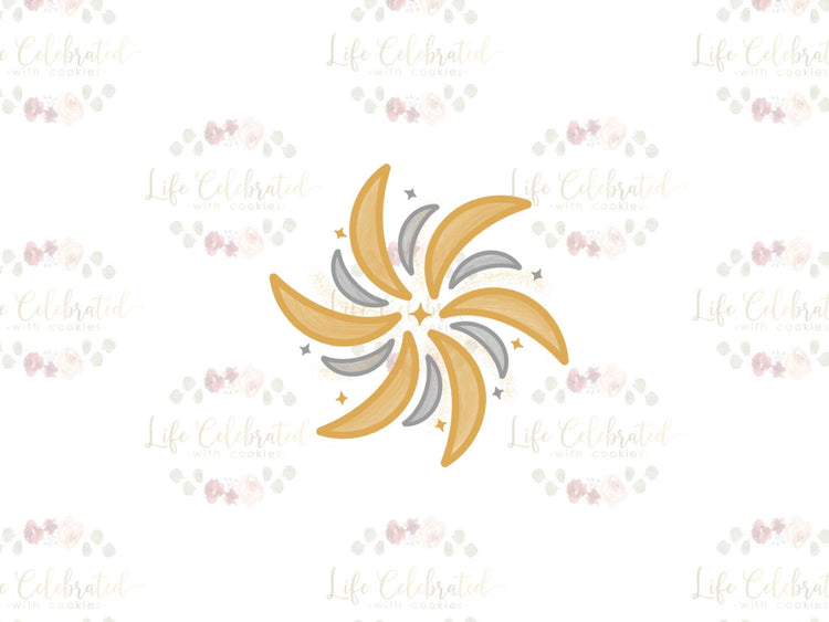 New Years Firework Sparker Swirl Cookie Cutter