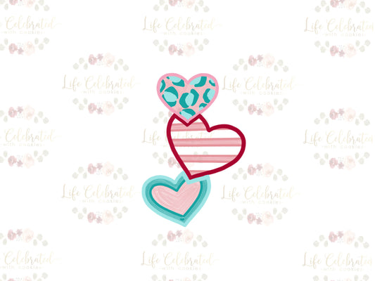 Stacked Hearts Cookie Cutter