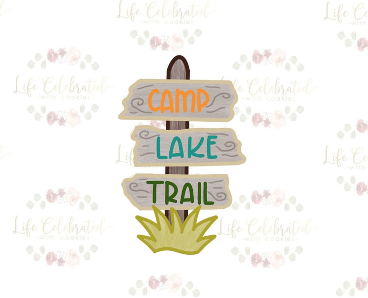 Campsite Wooden Sign Cookie Cutter