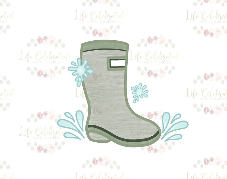 Rain Boots in Puddle Cookie Cutter