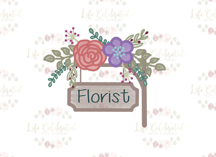 Floral Storefront Sign Cookie Cutter