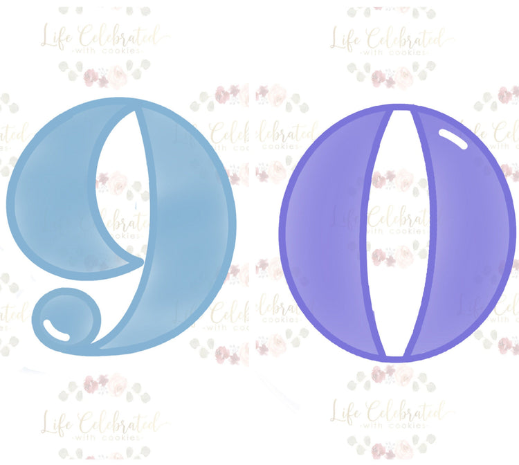 Bubble Numbers Nine Zero Cookie Cutters