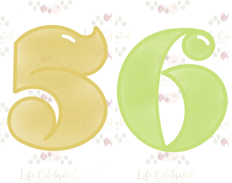Bubble Numbers Five Six Cookie Cutters