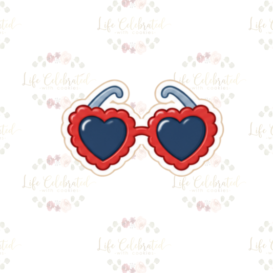 Heart Sunglasses Cookie Cutter