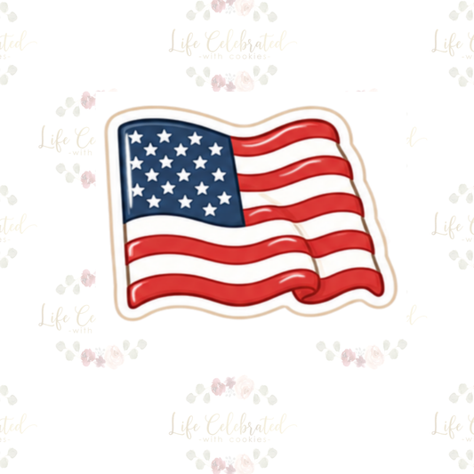 Waving American Flag Cookie Cutter