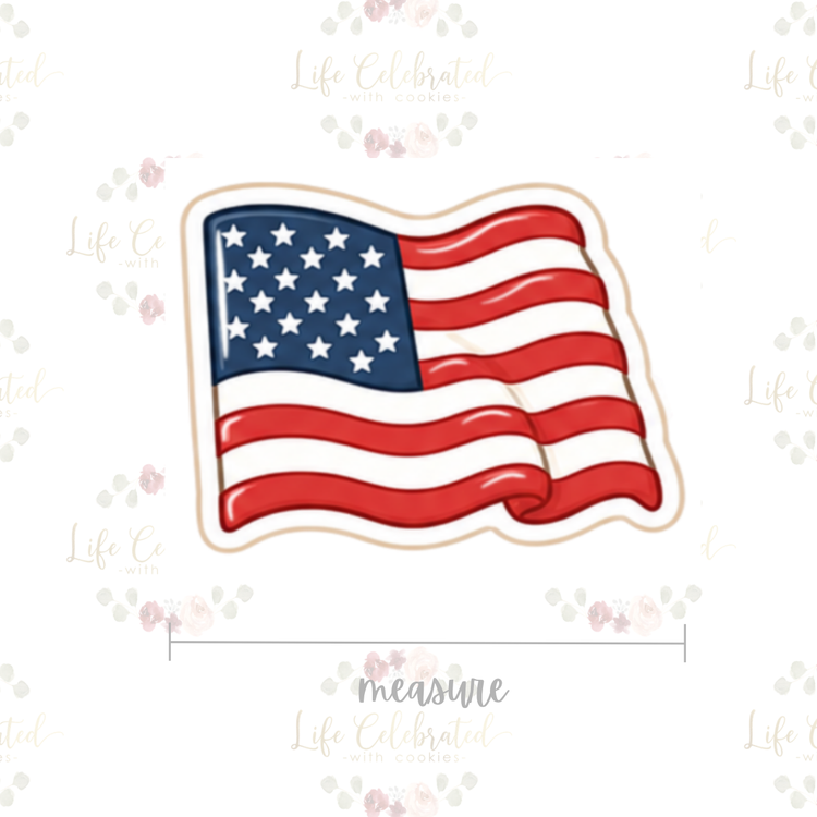Waving American Flag Cookie Cutter