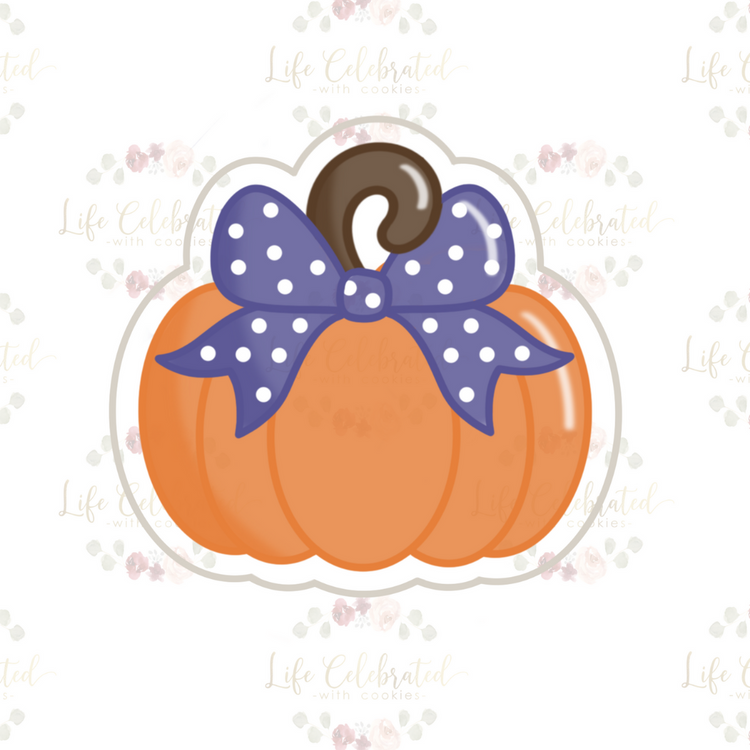 Pumpkin with Bow Cookie Cutter