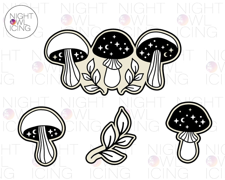 3 Mushrooms Bundle and Singles Cookie Cutters