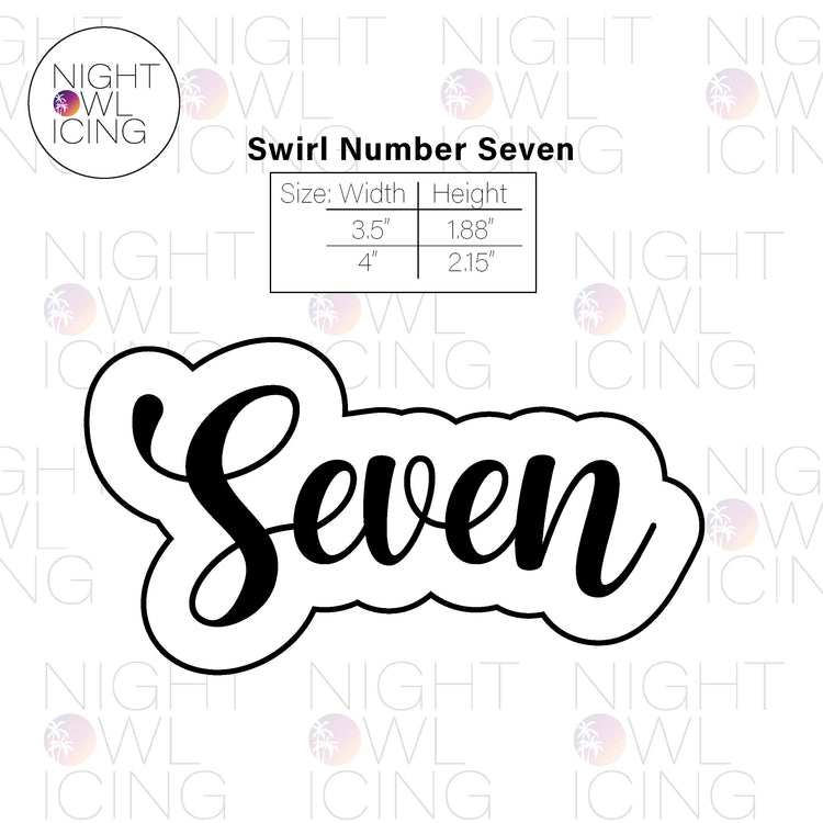 Swirl Number Words Cookie Cutter