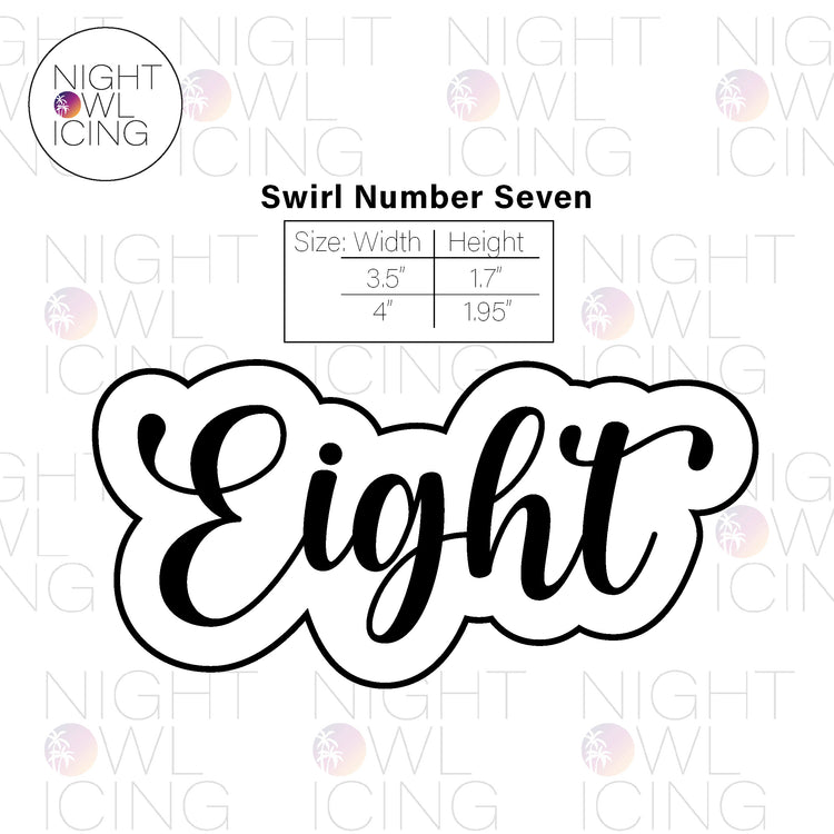 Swirl Number Words Cookie Cutter
