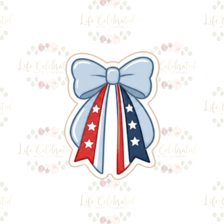 Patriotic Ribbon Bow Cookie Cutter