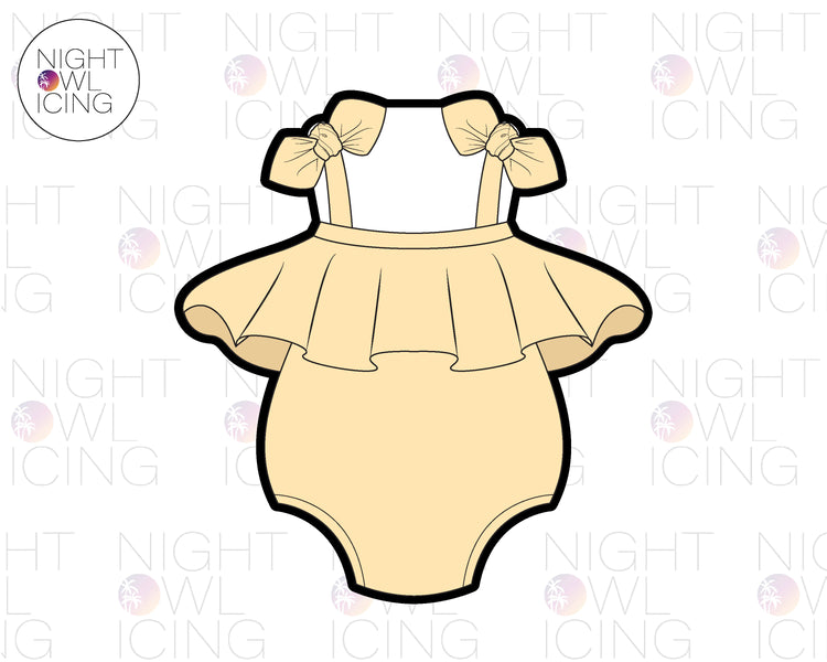 Bow Ruffle Romper Cookie Cutter