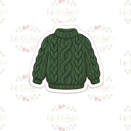 Cable Knit Sweater Cookie Cutter