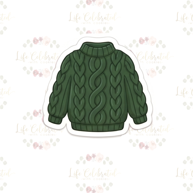 Cable Knit Sweater Cookie Cutter