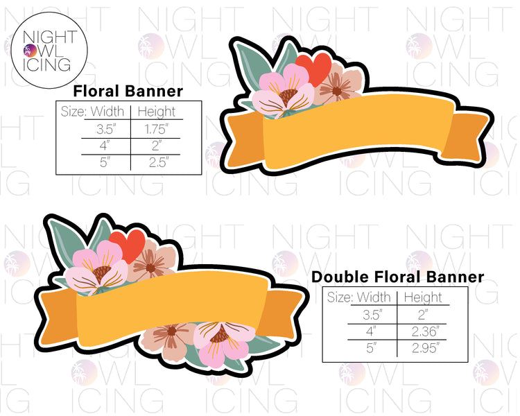 Floral Banner Cookie Cutters