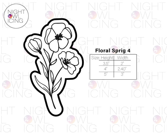 Floral Sprig 4 Cookie Cutter