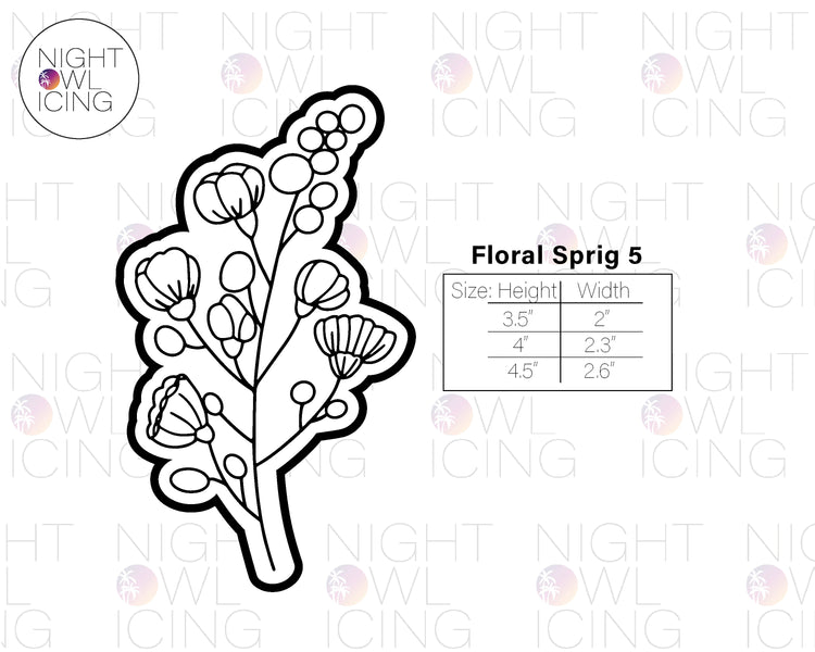 Floral Sprig 5 Cookie Cutter