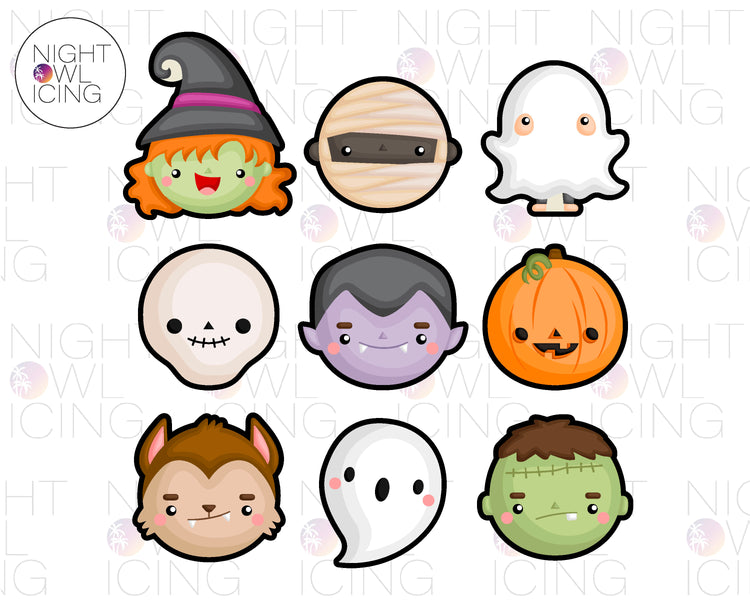 Cute Halloween Friends Cookie Cutter Set (9)