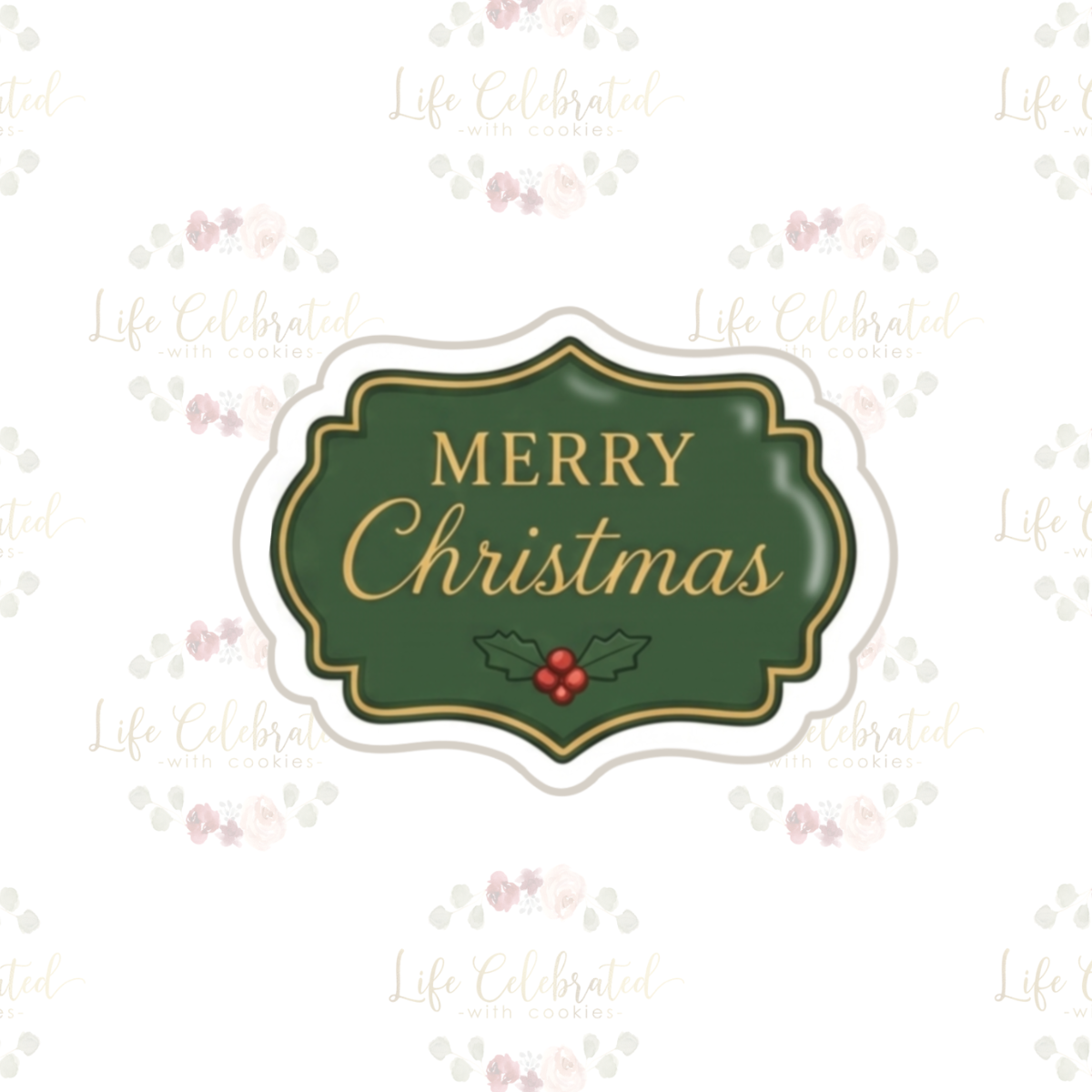 Merry Christmas Plaque Cookie Cutter