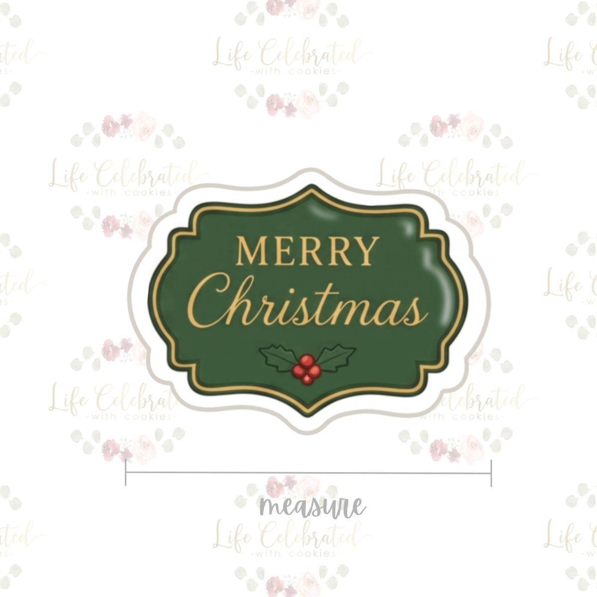 Merry Christmas Plaque Cookie Cutter