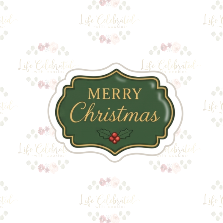 Merry Christmas Plaque Cookie Cutter