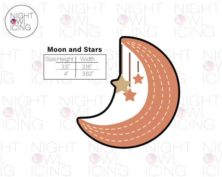 Moon and Stars Cookie Cutter