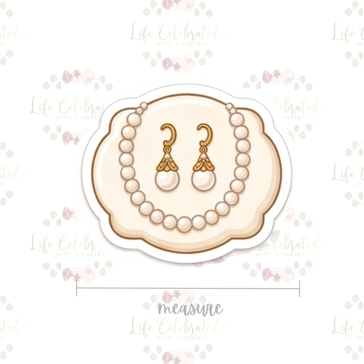 Pearl Necklace & Earrings Cookie Cutter