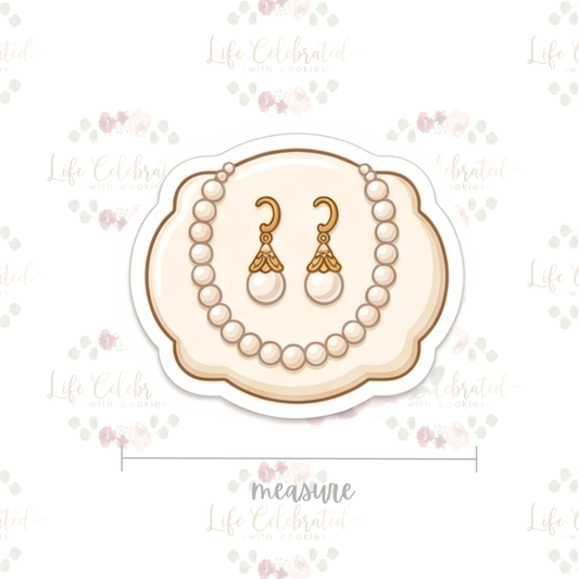 Pearl Necklace & Earrings Cookie Cutter