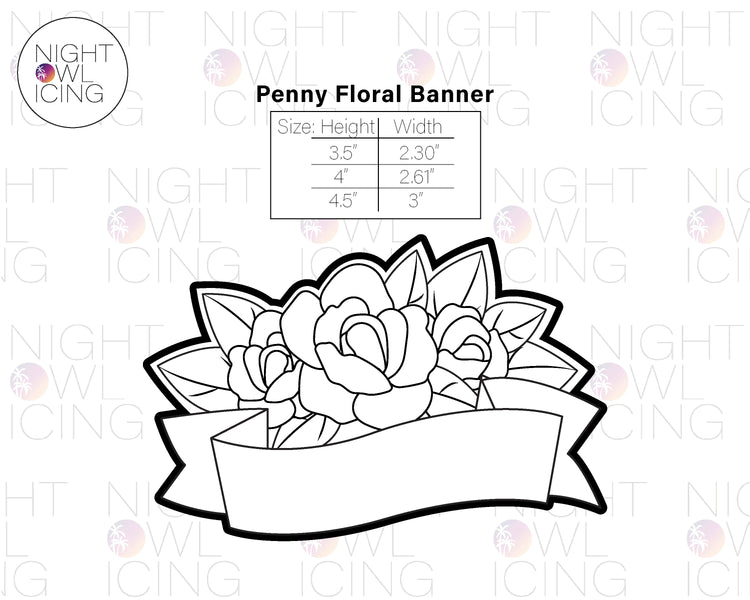 Penny Floral Banner Cookie Cutters