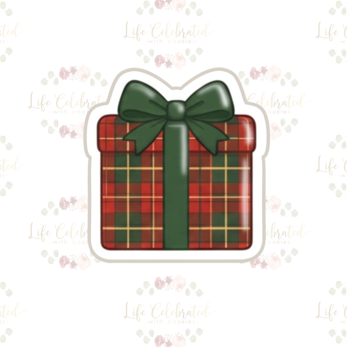 Plaid Gift Box Cookie Cutter