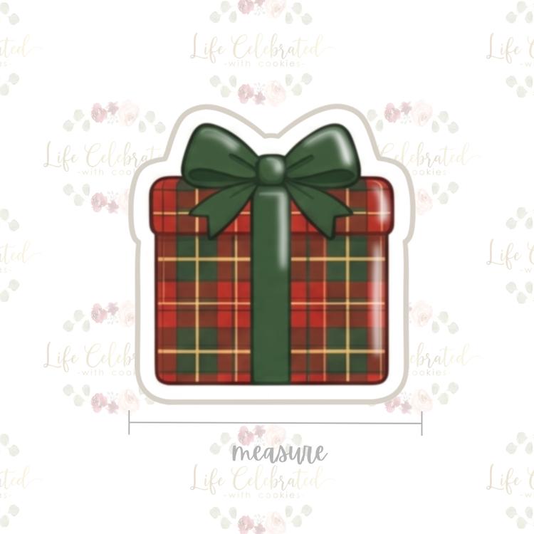 Plaid Gift Box Cookie Cutter