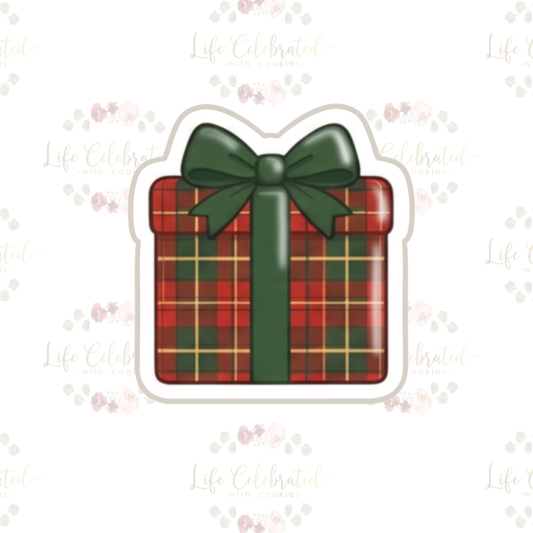 Plaid Gift Box Cookie Cutter