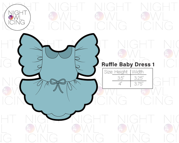 Ruffle Baby Dress Cookie Cutter